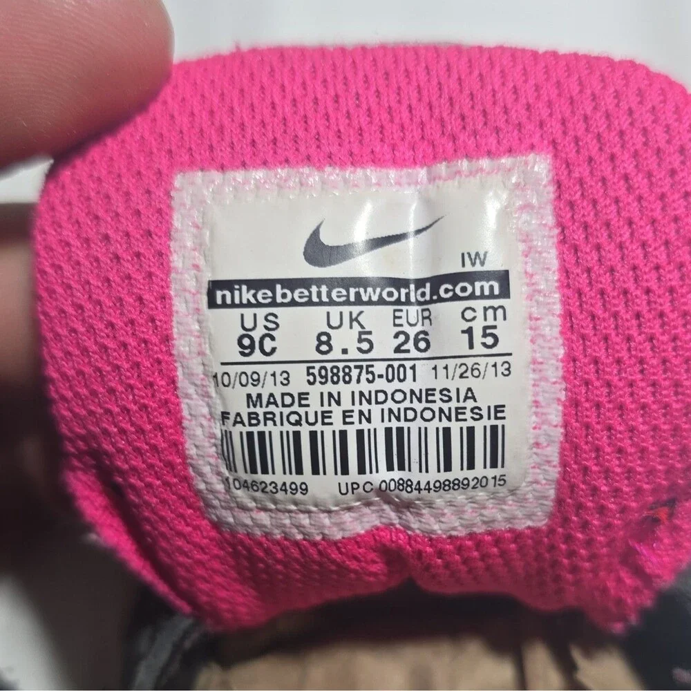 Nike Flex Supreme TR 2 Kids Toddler Black/Pink Sneakers US 9C